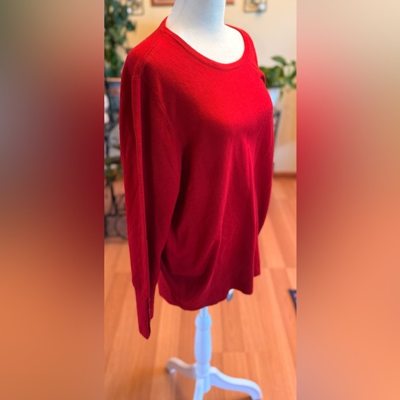 NWT JM Collection Womens XXL Red Long Sleeve Sweater Buttons On Sleeves Cozy - Picture 5 of 16
